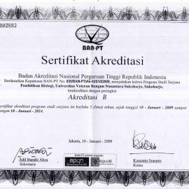 Sertifikat Akreditasi Pend. Biologi Tahun 2009-2014