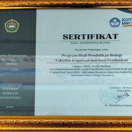 Pendidikan Biologi Univet Bantara Sabet Juara 1 Produktivitas Artikel Ilmiah Tingkat Universitas